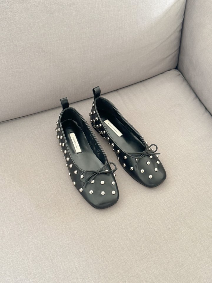 Vade - Korean Women Fashion - #womensfashion - Studded Dot Flats - 5