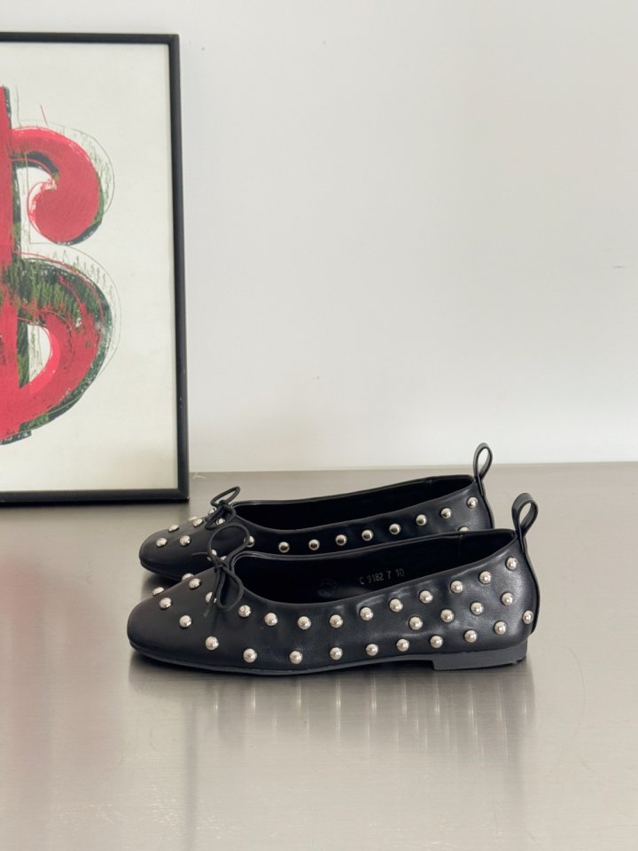 Vade - Korean Women Fashion - #womensfashion - Studded Dot Flats - 7