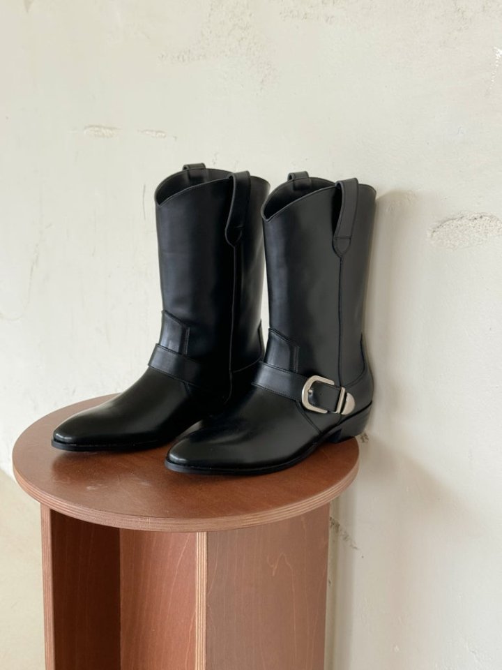 Vade - Korean Women Fashion - #womensfashion - Buckle Rider Boots - 3