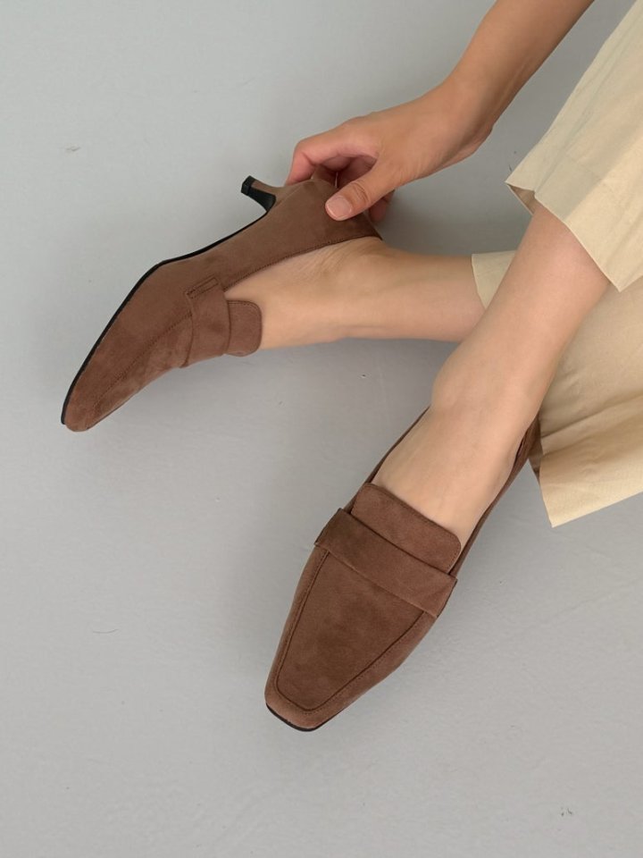 Vade - Korean Women Fashion - #womensfashion - Low Heel Square Loafer Heels - 6