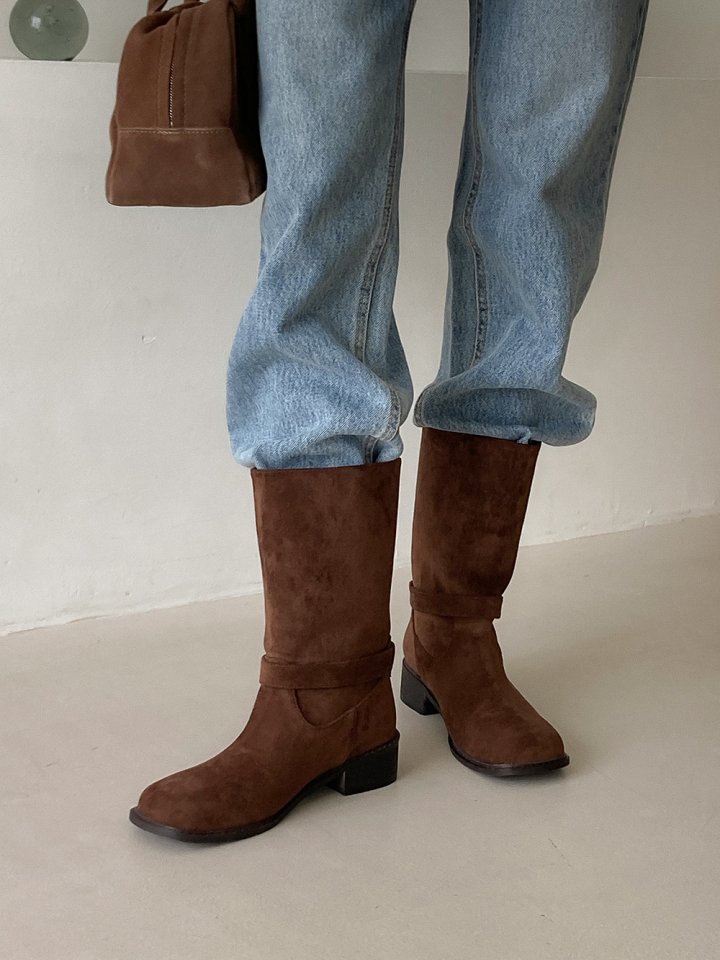 Vade - Korean Women Fashion - #womensfashion - Buckle Strap Mid Half Boots - 7