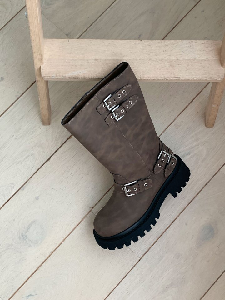 Vade - Korean Women Fashion - #momslook - Rider Buckle Half Boots - 4