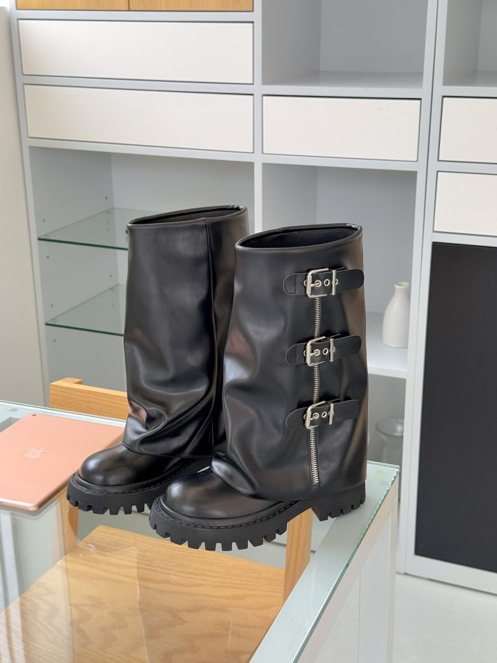 Vade - Korean Women Fashion - #womensfashion - Buckle Rider Half Boots - 11