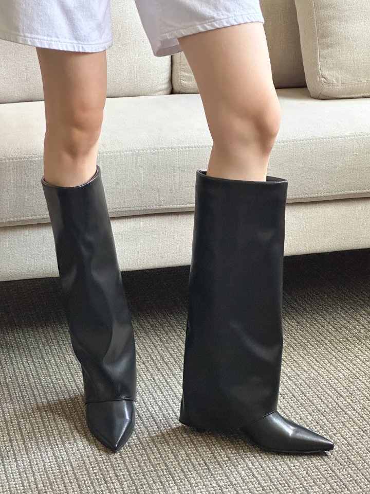 Vade - Korean Women Fashion - #womensfashion - Half Long Stiletto Boots - 9