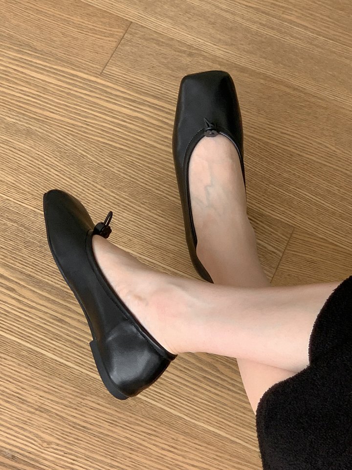 Vade - Korean Women Fashion - #womensfashion - String Square Flats - 5
