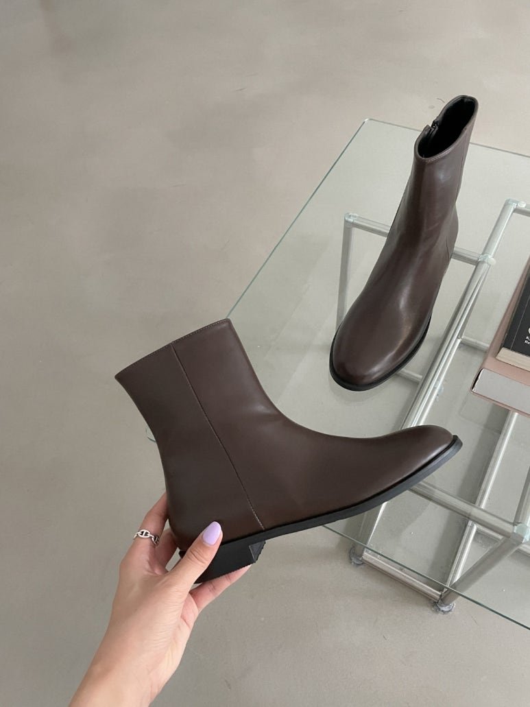 Vade - Korean Women Fashion - #womensfashion - Low Heel Basic Ankle Boots - 12