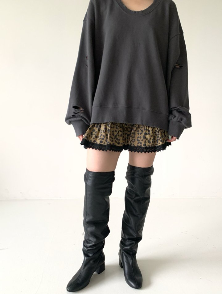 Via - Korean Women Fashion - #momslook - Leopard Mini Skirt