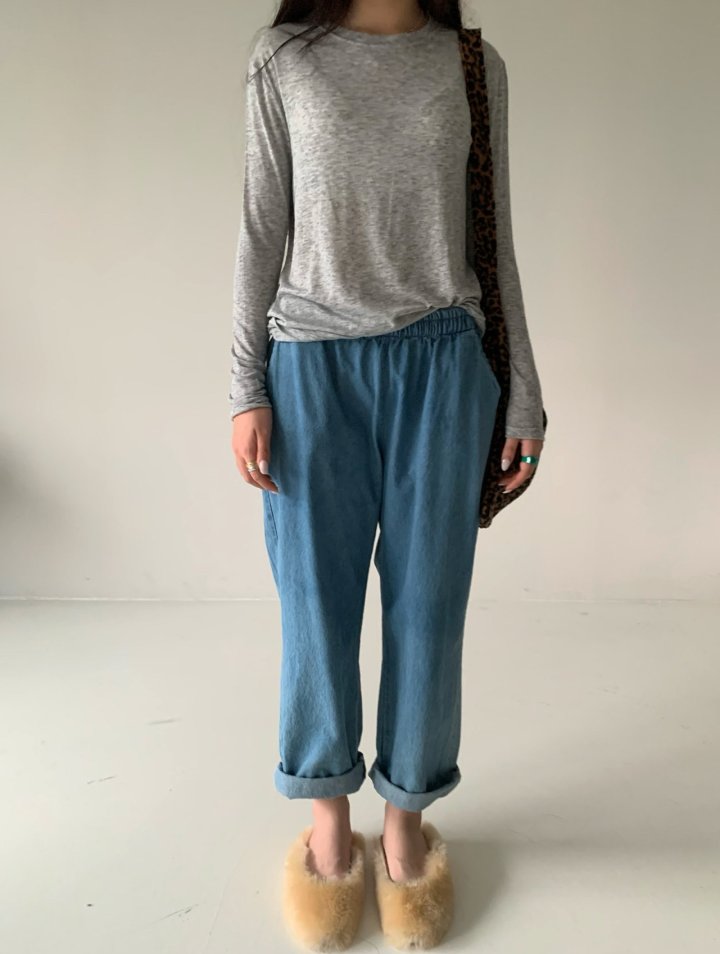 Via - Korean Women Fashion - #thelittlethings - Denim Baggy Pants - 6