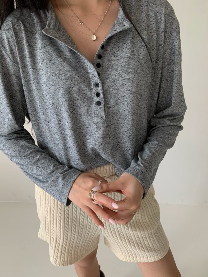 Via - Korean Women Fashion - #vintagekidsstyle - Alle Button Tee - 2