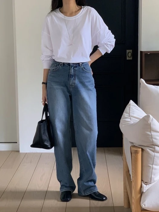 Cat Brush Straight Denim Pants
