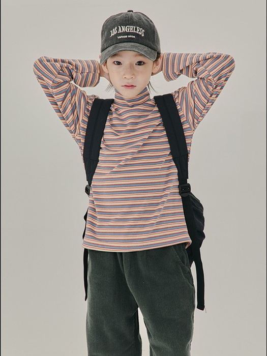 Stripe Half Turtleneck Tee