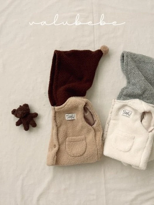 Pom-pom Fleece Vest (Bebe) Pom-pom Fleece Vest (Bebe)