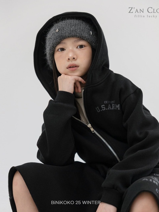 Army Cropped Fleece Hood Zip-Up (Kids) Army Cropped Fleece Hood Zip-Up (Kids)