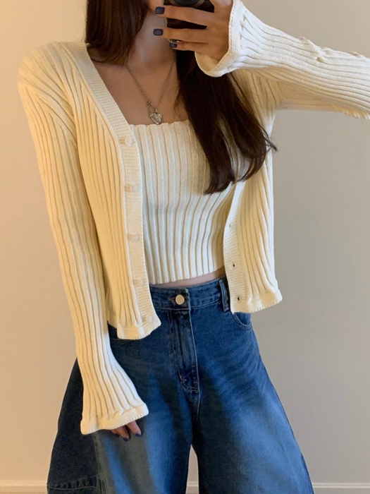 Frill Cardigan Set