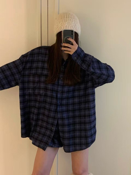 Brin Peach Check Shirt