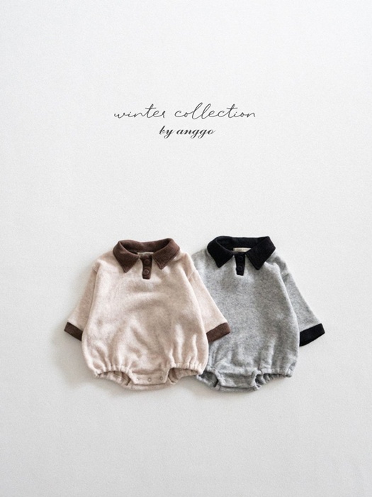 (Bebe) Choco Chip Collar Romper (Bebe) Choco Chip Collar Romper