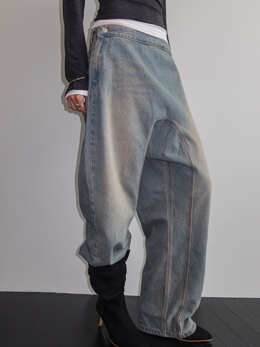 Curved Wide Denim Pants Curved Wide Denim Pants