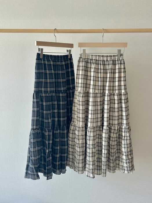 Check Long Skirt