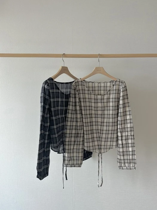 Check Tunnel Blouse Check Tunnel Blouse