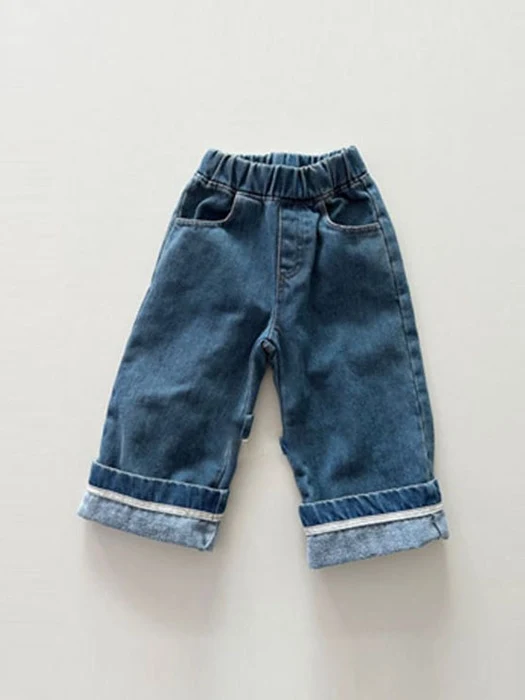 Fleece Denim Roll-Up Pants Fleece Denim Roll-Up Pants