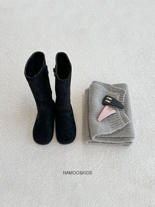 Wavy Suede Long Boots (Fleece Lining) Wavy Suede Long Boots (Fleece Lining)