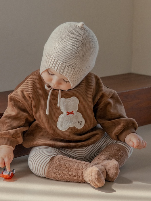 Mocha Bear Double Velour Baby Sweatshirt
