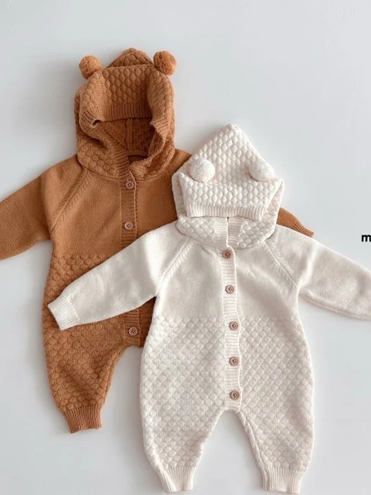 Pom Pom Hoodie Knit Suit