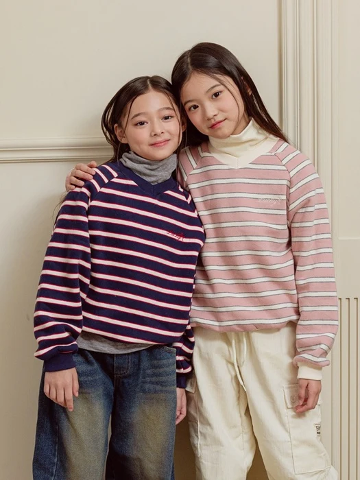 Stripe Brushed Sweatshirt
