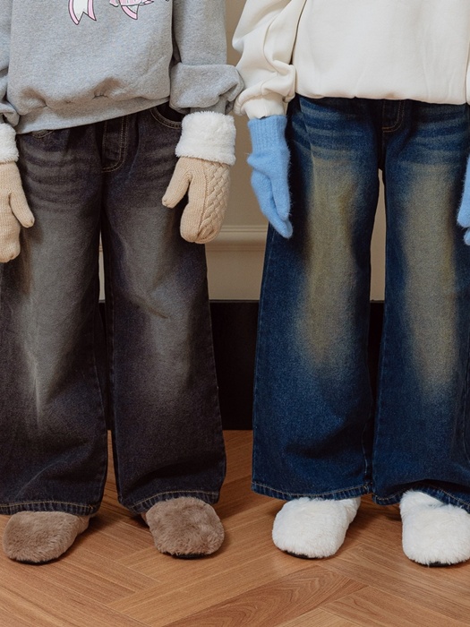 Brushed Wide Denim Pants