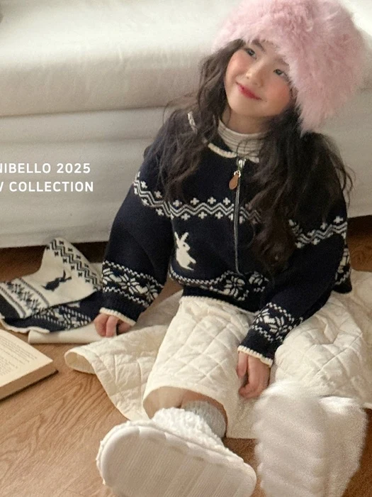Bunny Nordic Knit Zip-up Bunny Nordic Knit Zip-up