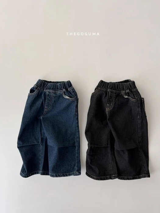 Point Pleated Brushed Denim Pants