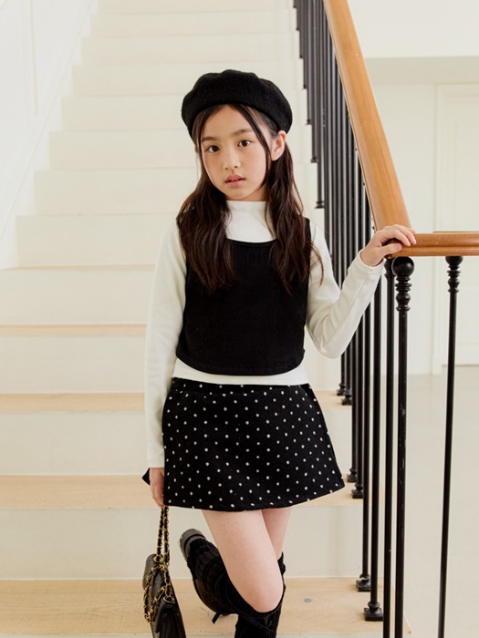 Dot Wool Skirt Pants