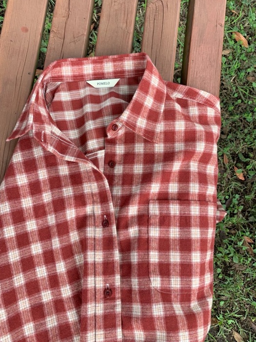 Peach Check Shirt