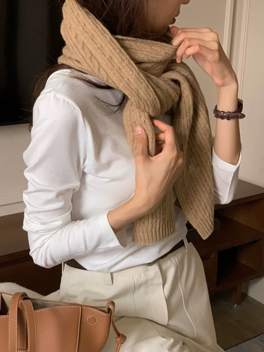 Wool Cashmere Cable Muffler Wool Cashmere Cable Muffler