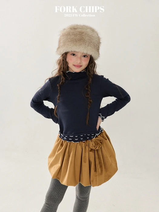 Ruffle Tiered Turtleneck Tee