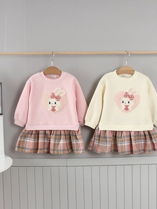 Fleece Check Bunny Long Tee