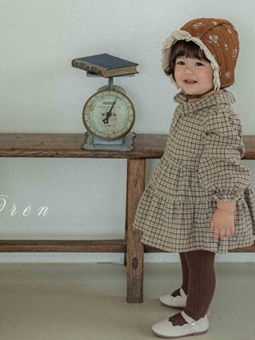 Bebe Brioche Check One-piece Bloomer