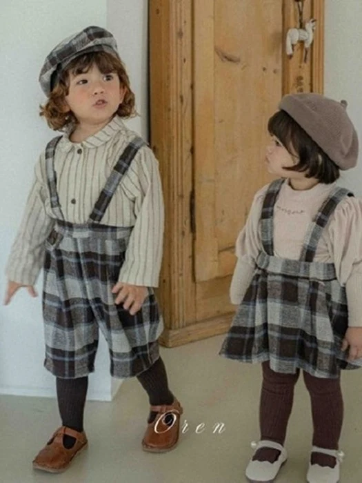 Brunel Check Suspender Pants