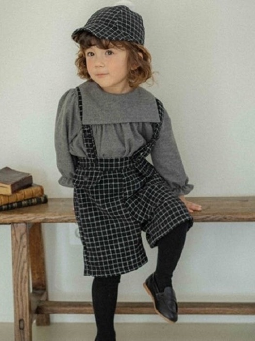 Bebe Miel Check Suspender Pants