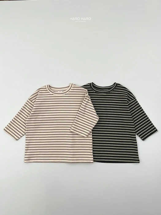 Fran Stripe Loose Fleece Tee Fran Stripe Loose Fleece Tee