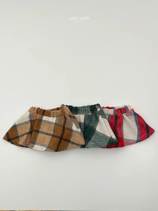 Wool Check Fleece Skirt Wool Check Fleece Skirt