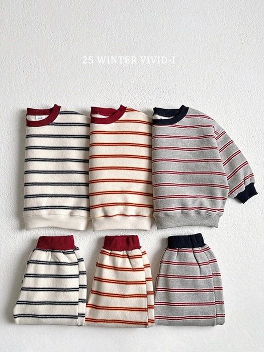 Striped Peach Fleece Set