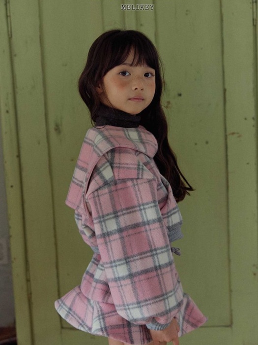 Wool Check Sailor Zip-up