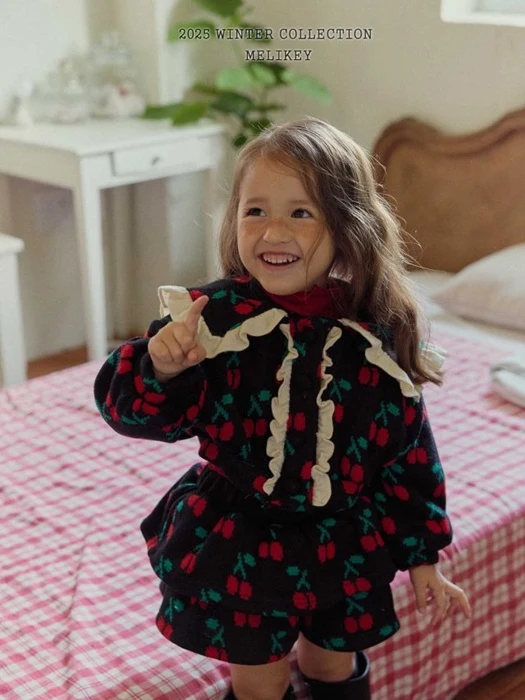 Cherry Frill Cardigan