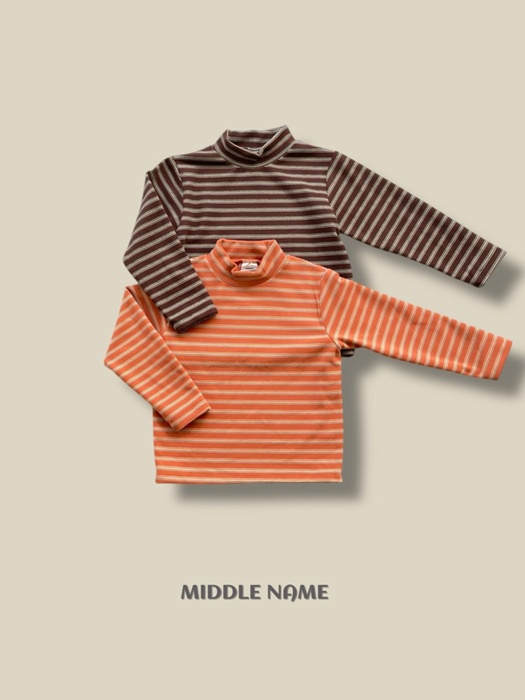 Stripe Half Turtleneck Tee