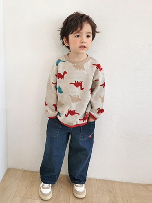 Denim Fleece Straight Pants