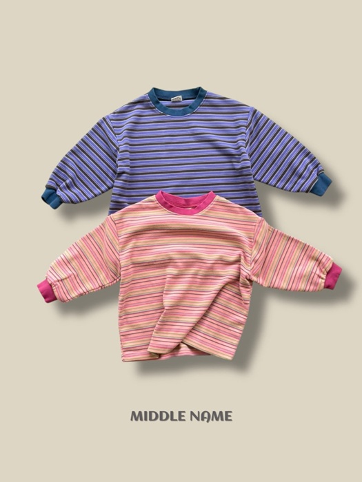 Peach Stripe Long Tee