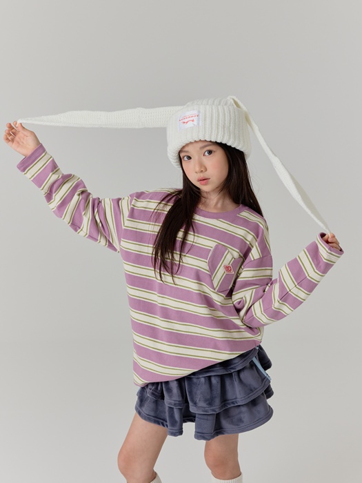 Heart Stripe Long Tee