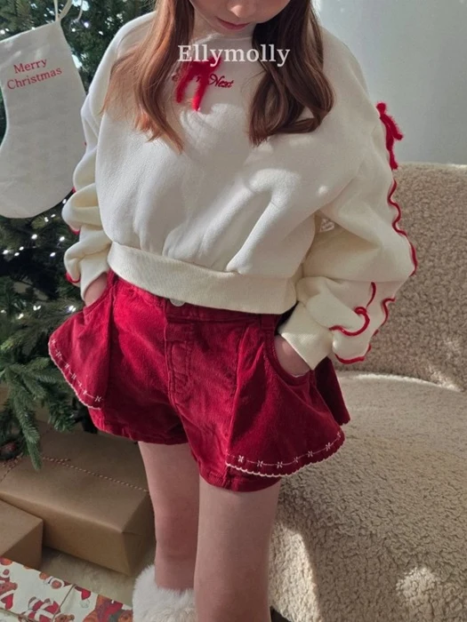 Rosy Frill Mini Pants