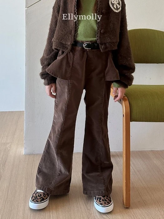 Selly Peach Frill Bootcut Pants